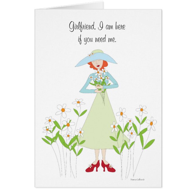 Cartão Estou aqui se precisar de mim namorada (Frente)