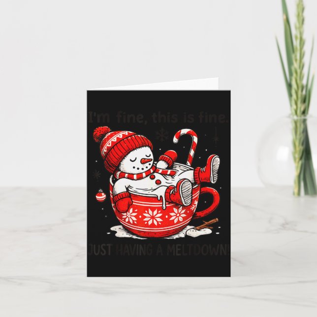 Cartão Estou Bem Isso Está Bem Só Tendo Colapso Natal (Frente)