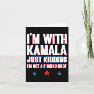 Cartão Estou com Kamala só brincando, não é Idiot Retro E