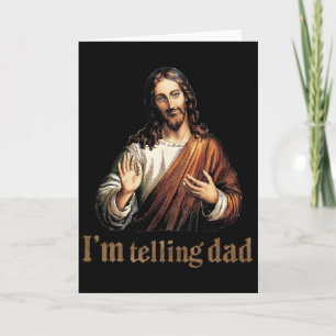 Cartão Estou Contando ao Papai Jesus Engraçado Religioso 