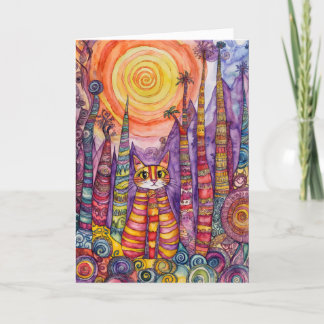 Cartão Estou Me Sentindo Bem Carta de Abertura de Gato