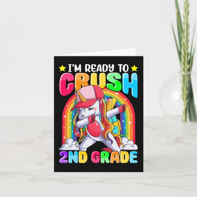 Cartão Estou pronta para esmagar segundo de volta (Frente)