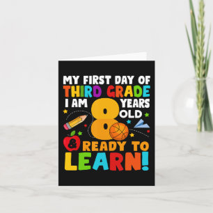 Cartão Estou pronto para aprender as minhas costas para a