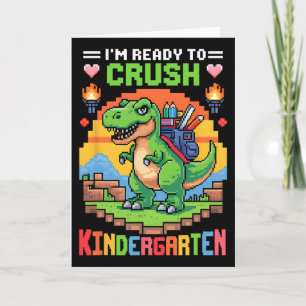 Cartão Estou Pronto Para Derrotar o Dinossauro Gamer Meni