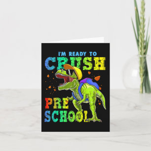 Cartão Estou pronto para esmagar dinossauros pré-escolare