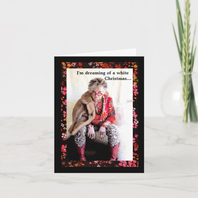 Cartão Estou sonhando com um Natal branco (Frente)