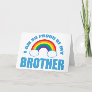 Cartão Estou tão orgulhosa do meu irmão Rainbow Orgulho g