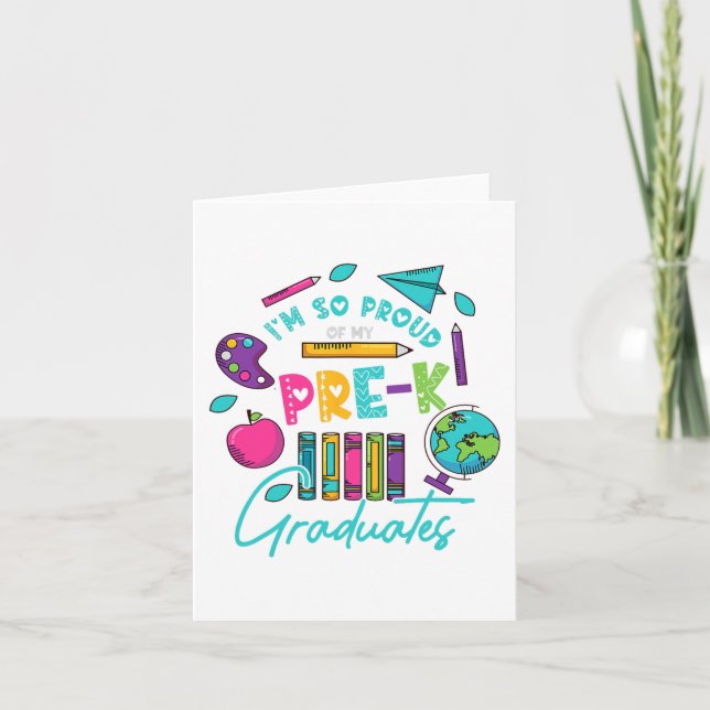 Cartão Estou Tão Orgulhoso Dos Meus Graduados Do Pré K Úl (Frente)