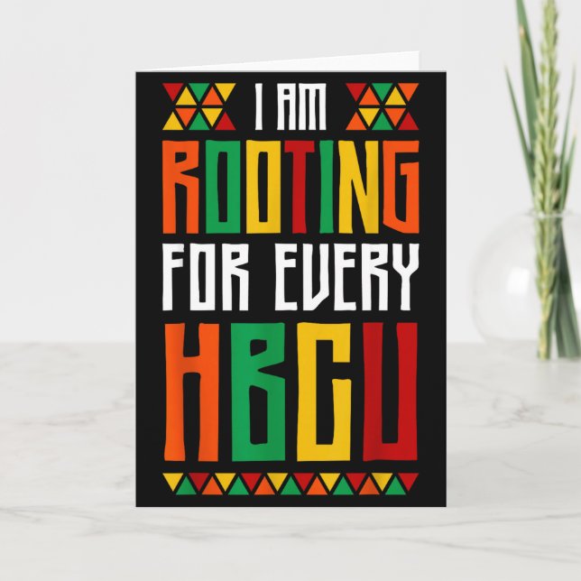 Cartão Estou Torcendo Por Cada Hbcu Faculdade Histórica N (Frente)