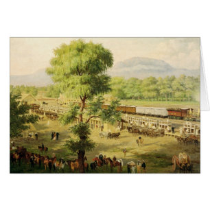 Cartão Estrada de ferro no vale de México, 1869
