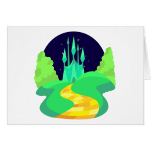 Cartão estrada de tijolos amarela