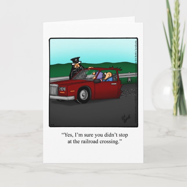 Cartão Estrada Engraçada Viagem Bon Voyage Humor Card (Frente)