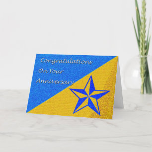 Cartão Estrela Azul do Aniversário do Funcionário