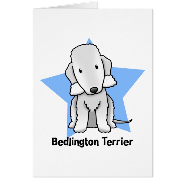 Cartão Estrela Bedlington Terrier de Kawaii (Frente)
