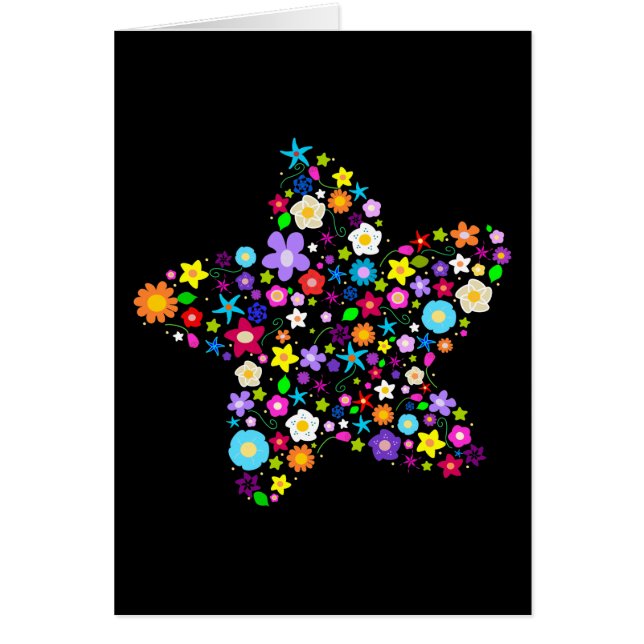 Cartão Estrela bonito da flor (Frente)