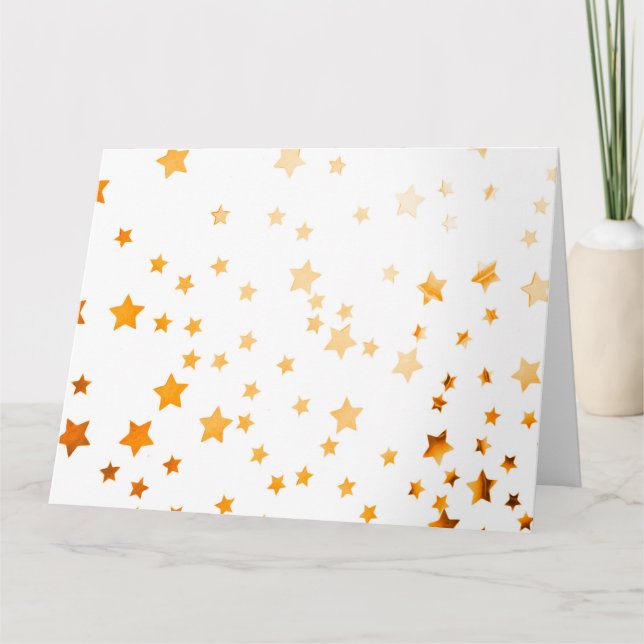 Cartão Estrela Brilhante de Festa de Natal (Frente)