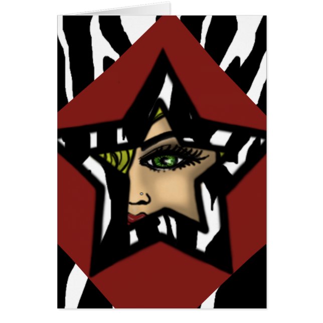 Cartão Estrela-Cartão do pop da zebra (Frente)