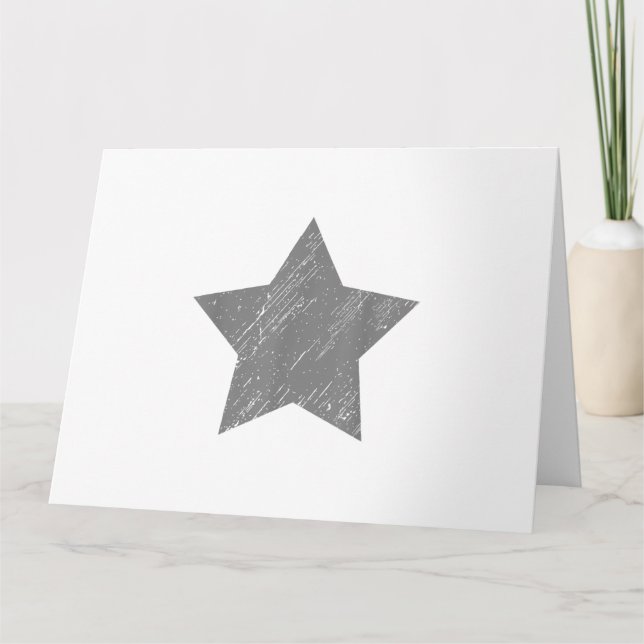 Cartão Estrela Cinza Distinta Estrela Vintage (Frente)