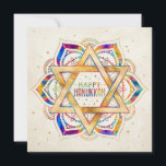 Cartão Estrela Colorida de David Mandala Happy Hanukkah<br><div class="desc">Estrela Colorida de David Mandala Happy Hanukkah</div>