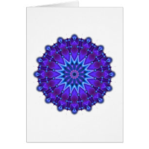 Cartão Estrela da mandala no azul