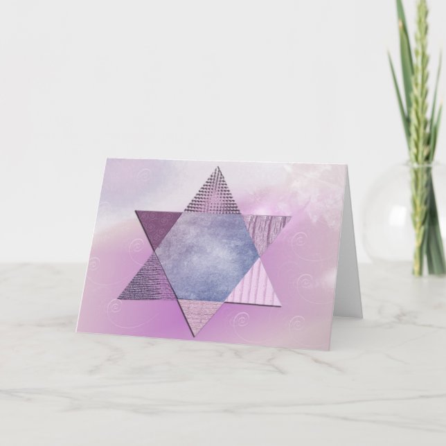 Cartão Estrela da Placa David Bat Mitzvah (Frente)