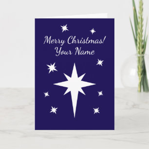 Cartão Estrela de Belém Natal personalizado