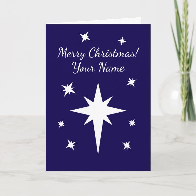 Cartão Estrela de Belém Natal personalizado (Frente)