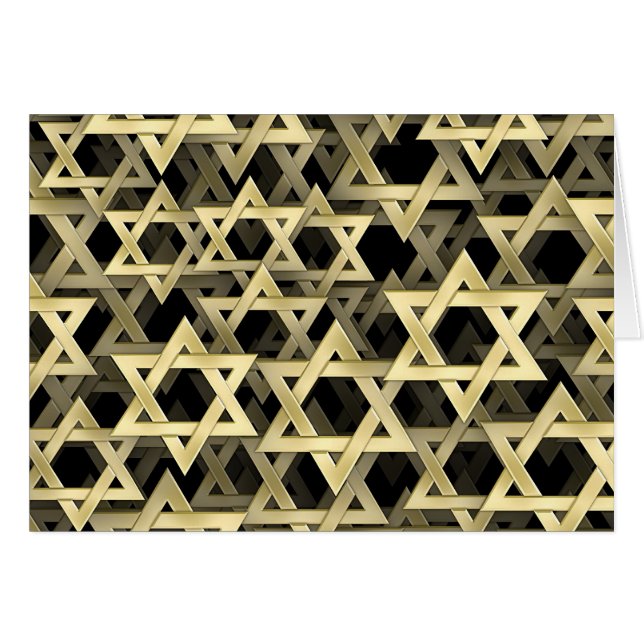 Cartão Estrela de David dourada (Frente Horizontal)