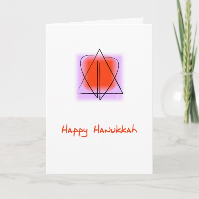 Cartão Estrela de David/Heart Happy Hanukkah (Frente)