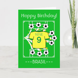 Cartão Estrela de Futebol (Amarelo com Detalhes em Verde)