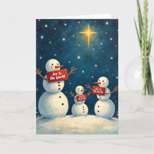 Cartão Estrela de Natal Alegria Para o Mundo Bonecos de N