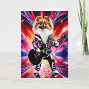 Cartão Estrela do Rock Pomerânia Engraçada