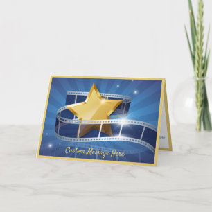 Cartão Estrela Dourada de Hollywood Personalizada em Film