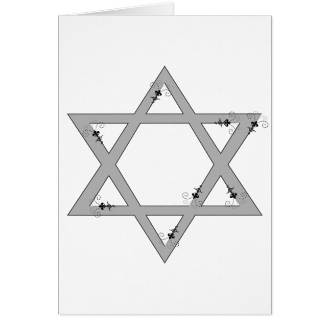 Cartão estrela elegante de david (Frente)