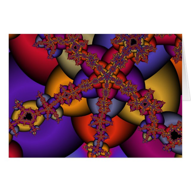 Cartão Estrela Fractal (Frente Horizontal)