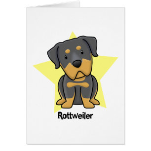 Cartão Estrela Rottweiler de Kawaii