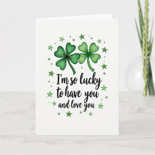 Cartão Estrela Shamrock de Amor Sortudo