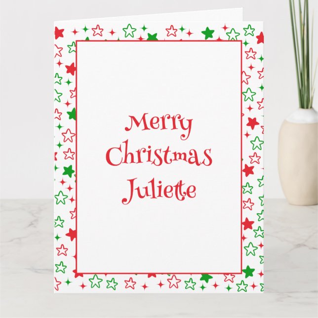 Cartão Estrelas de Natal bonitas (Frente)