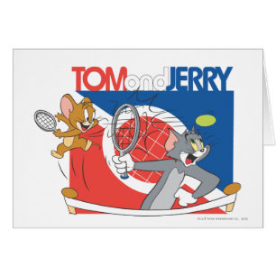 Cartão Estrelas de tênis 4 de Tom e de Jerry