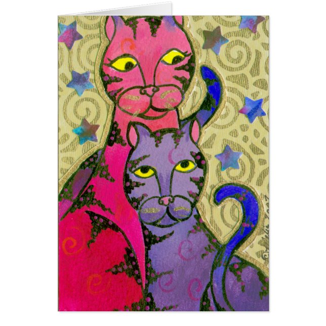 Cartão Estrelas do gato N (Frente)