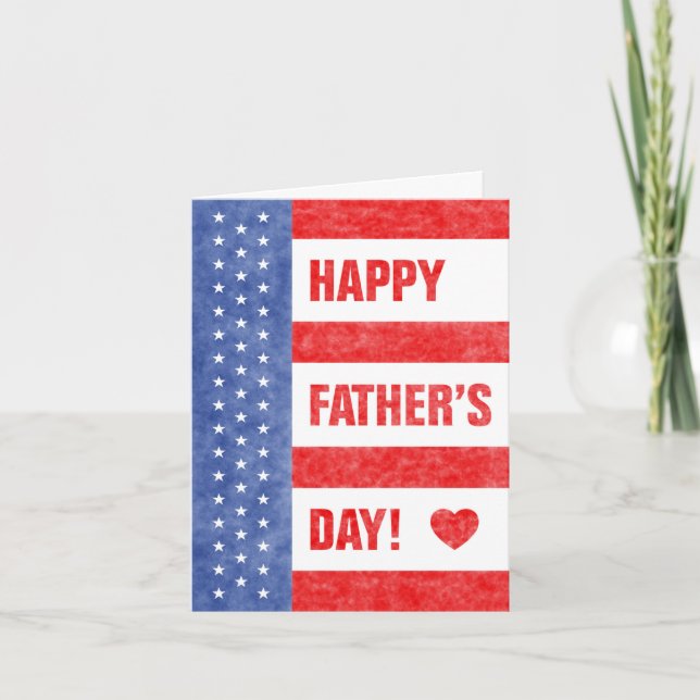 Cartão Estrelas e faixas de Dia de os pais felizes (4,5x6 (Frente)