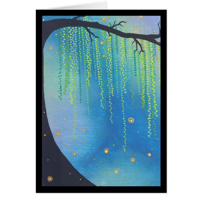 Cartão Estrelas noturnas e Insetos relâmpagos- Carta Sol  (Frente)