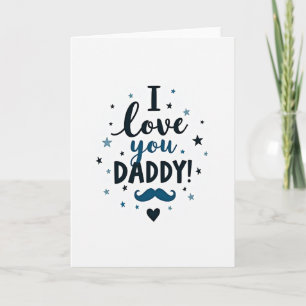 Cartão Estrelas Turquesa Eu Te Amo Papai