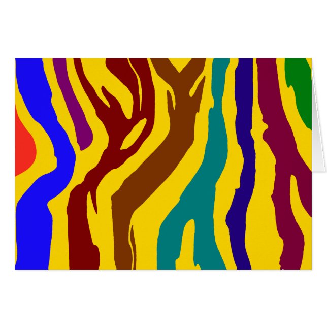 Cartão Estrias de zebra coloridas (Frente Horizontal)