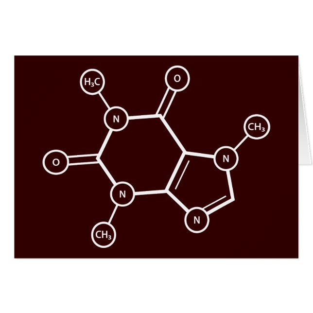 Cartão Estrutura molecular C8H10N4O2 (Frente horizontal)