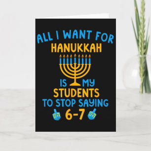 Cartão Estudantes de Hanukkah Dizendo 6-7 67 Seis Sete He