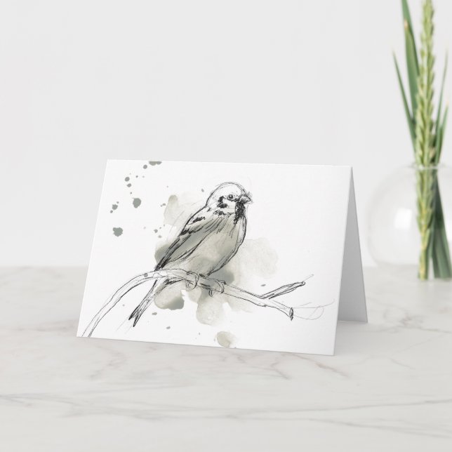 Cartão Estudo de aves gesturais (Frente)