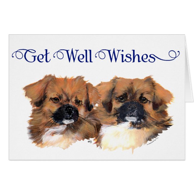 Cartão Estudo de Cabeça de Espanhóis Tibetanos (Frente Horizontal)