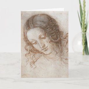 Cartão Estudo de Leonardo da Vinci sobre o Chefe de Leda