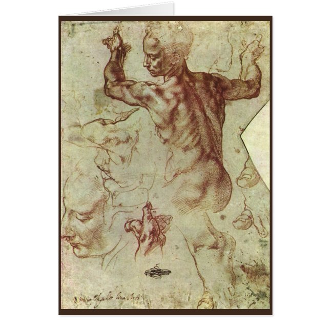 Cartão Estudo de Michelangelo sobre uma Sibila Líbia (Frente)